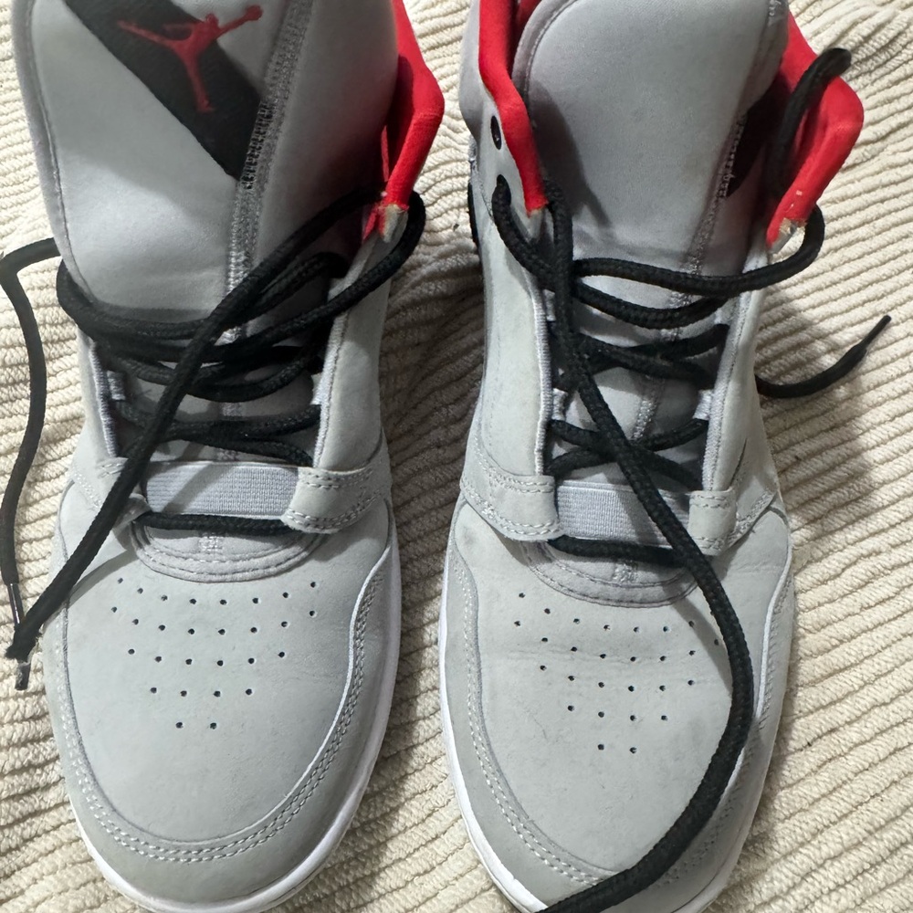 Nike Gray and Red High-Top Sneakers